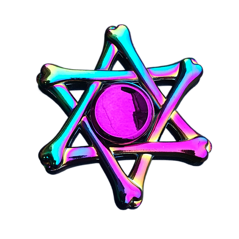Ghost Series Rainbow Fidget Spinner - Metallic Cross & Star Designs