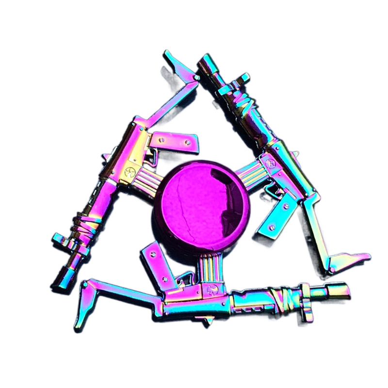 Tactical Bullet Fidget Spinner - Iridescent Metal with Smooth Grip