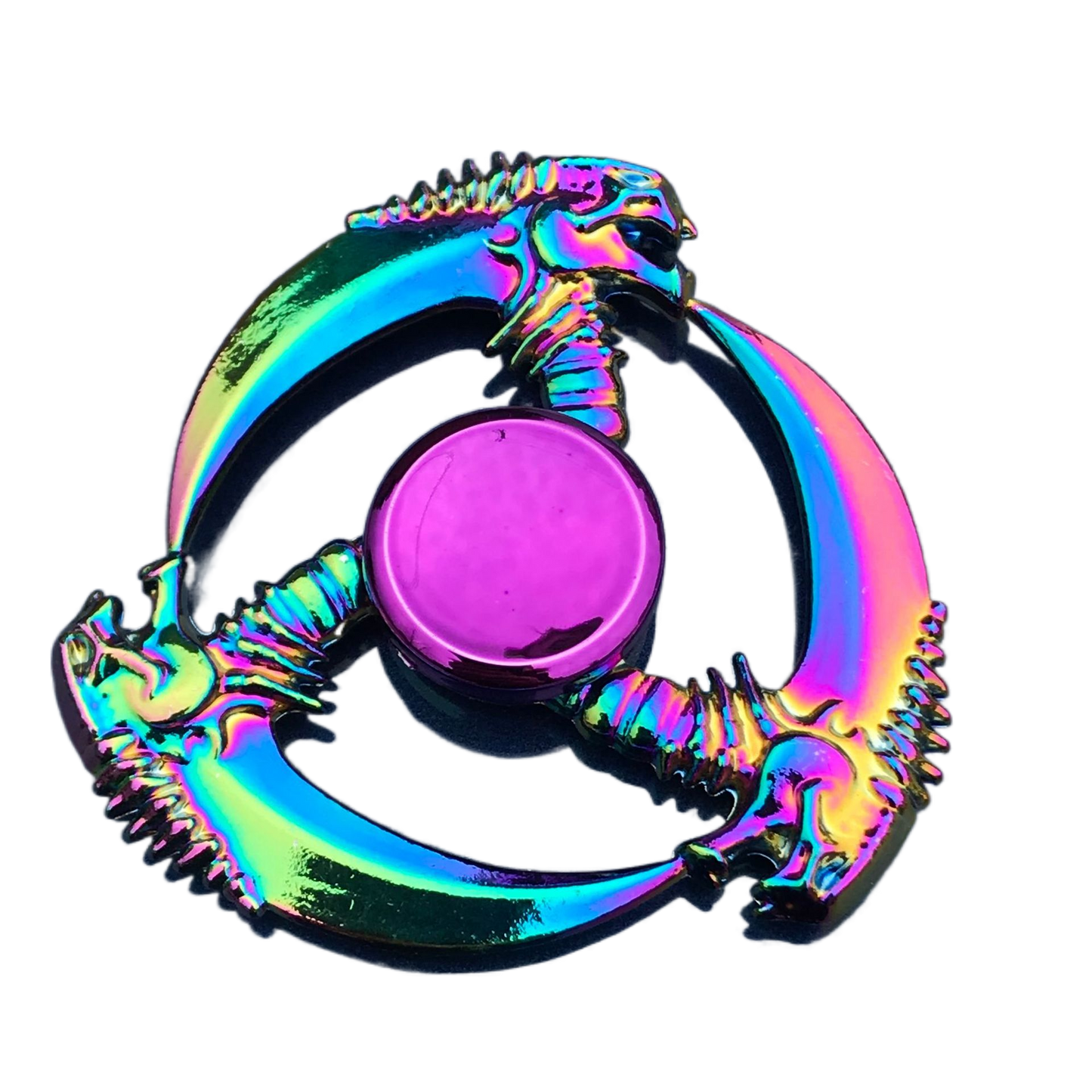 Tactical Rainbow Metal Fidget Spinner - Weapon Style with Smooth Grip