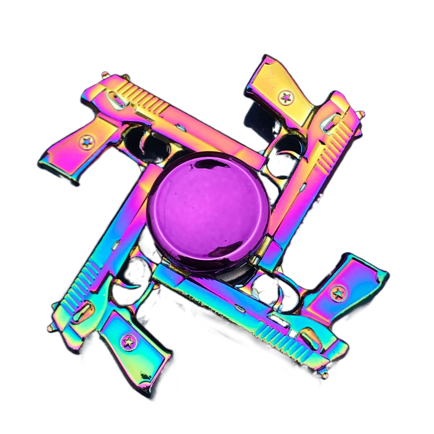 Tactical Bullet Fidget Spinner - Iridescent Metal with Smooth Grip