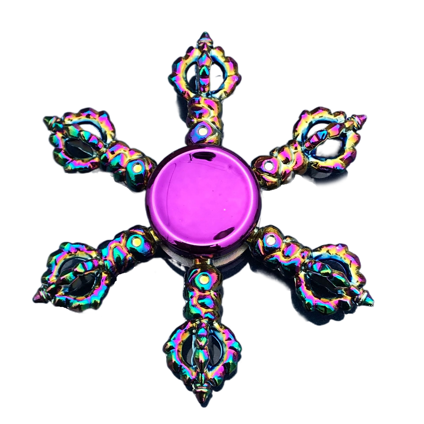 Ghost Series Rainbow Fidget Spinner - Metallic Cross & Star Designs