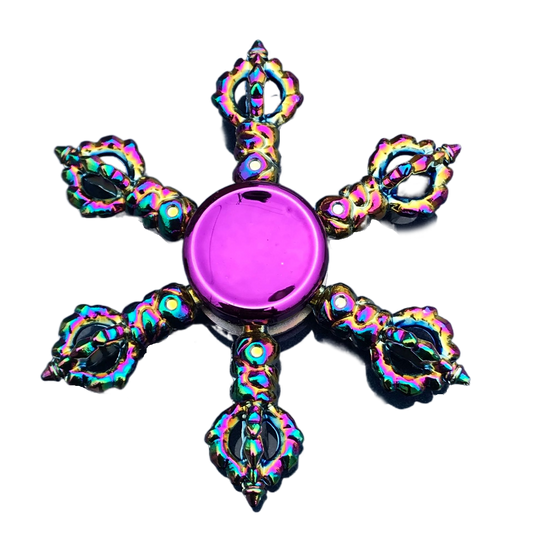 Ghost Series Rainbow Fidget Spinner - Metallic Cross & Star Designs