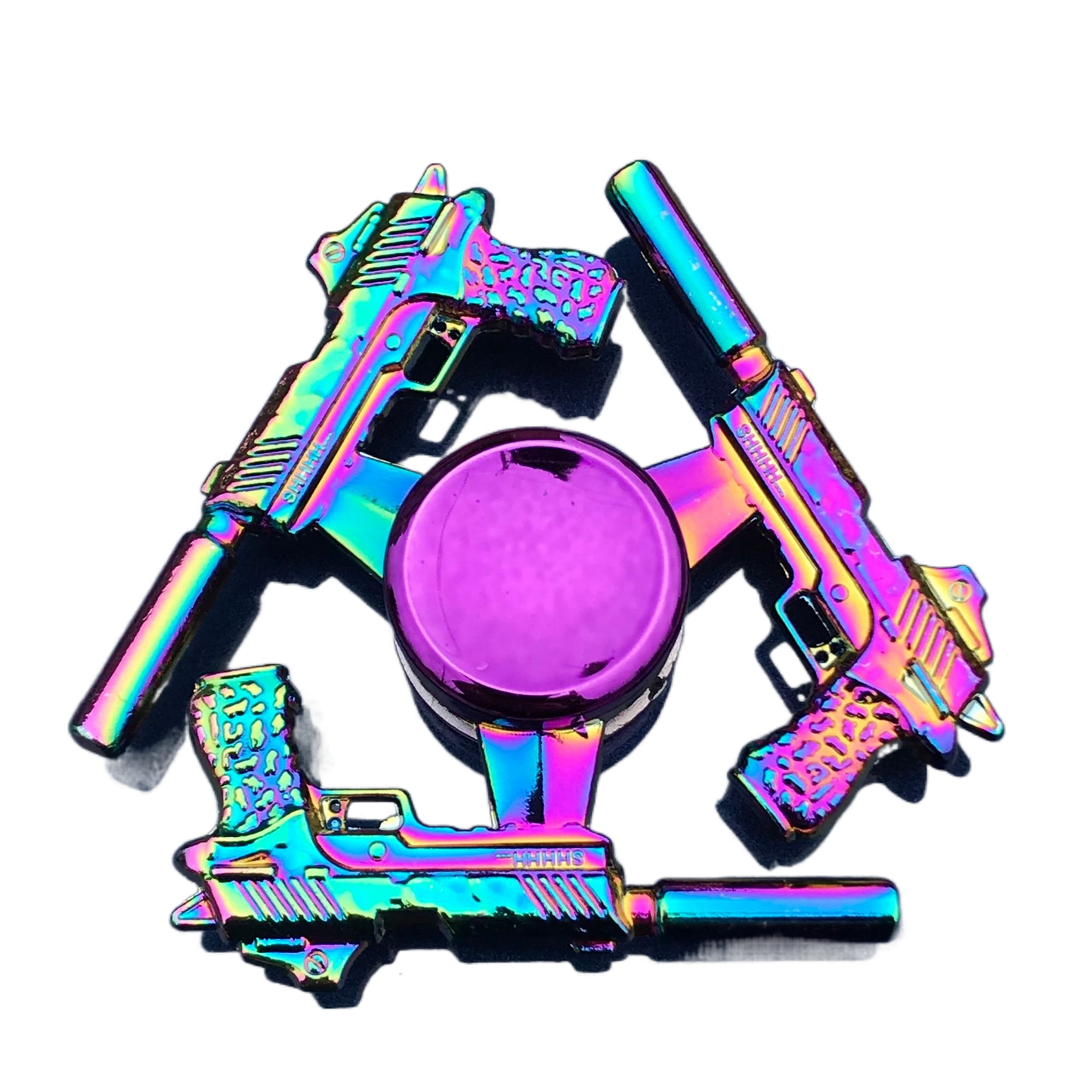 Tactical Bullet Fidget Spinner - Iridescent Metal with Smooth Grip