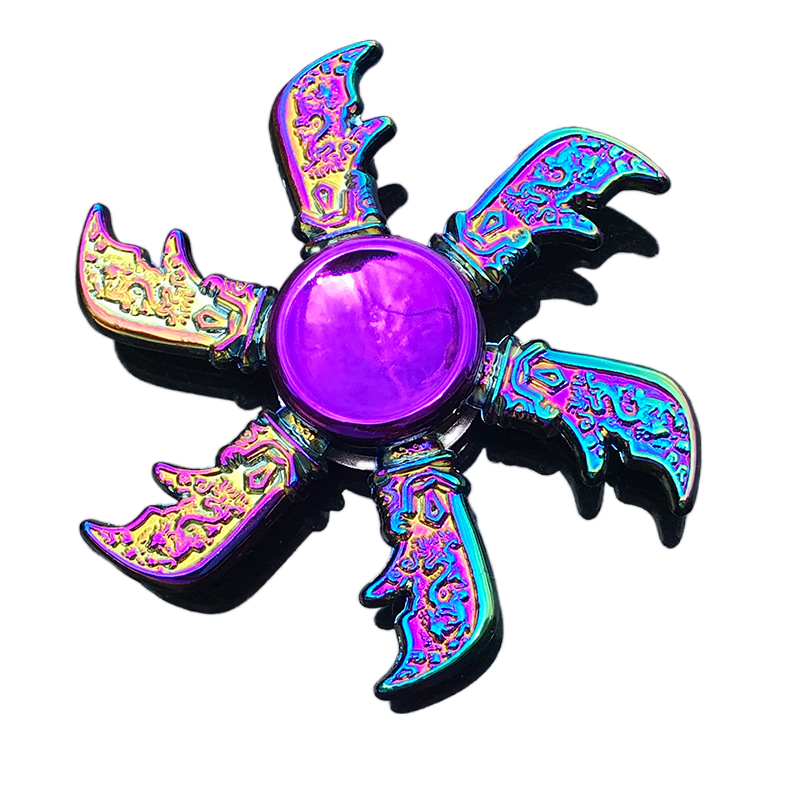 Tactical Rainbow Metal Fidget Spinner - Weapon Style with Smooth Grip