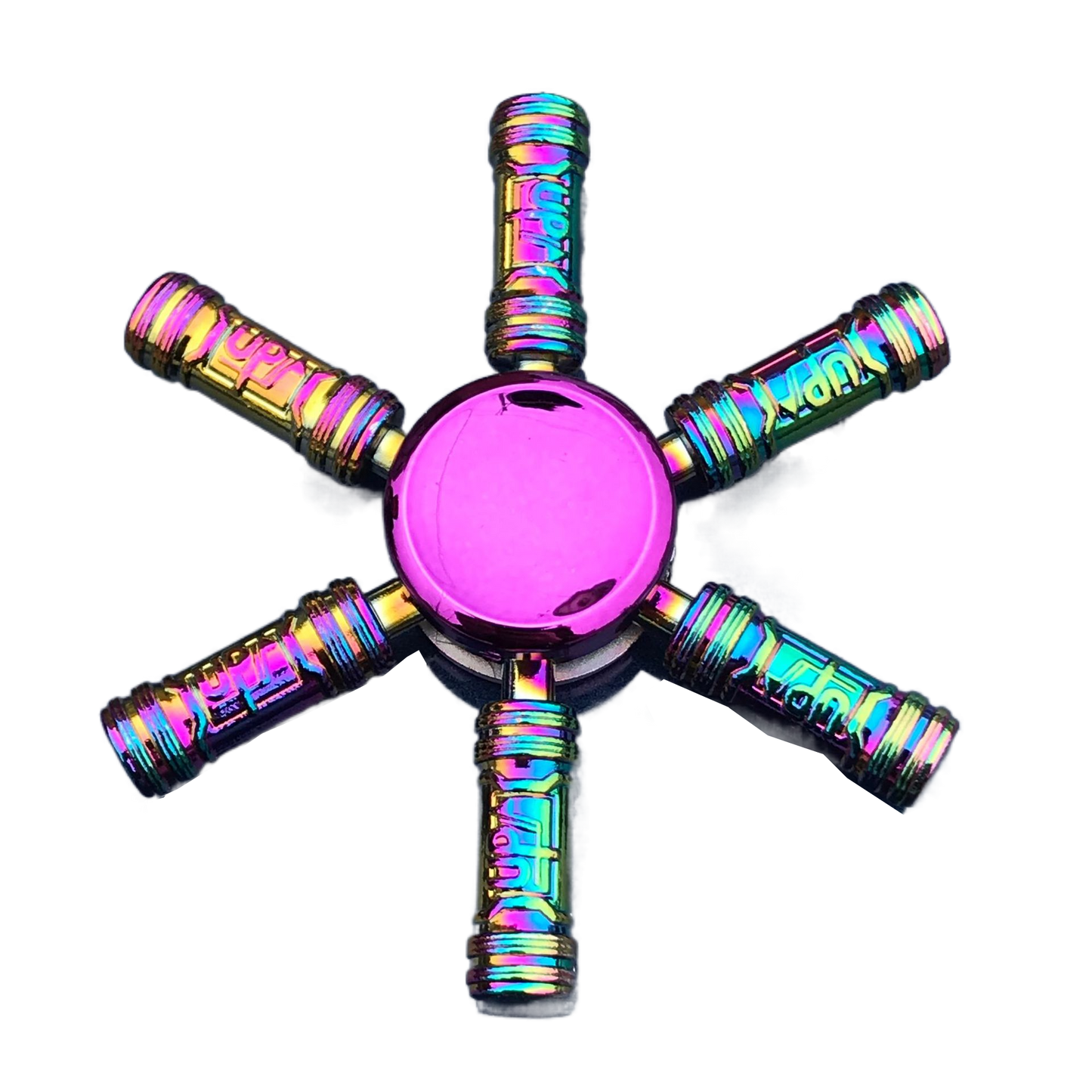 Tactical Rainbow Metal Fidget Spinner - Weapon Style with Smooth Grip