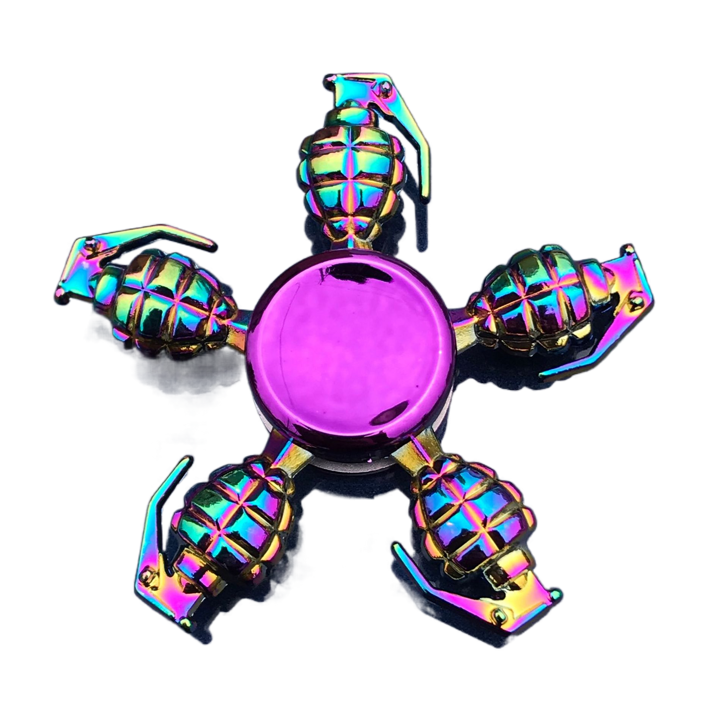 Tactical Bullet Fidget Spinner - Iridescent Metal with Smooth Grip