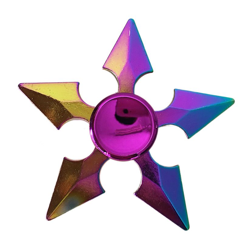Tactical Rainbow Metal Fidget Spinner - Weapon Style with Smooth Grip