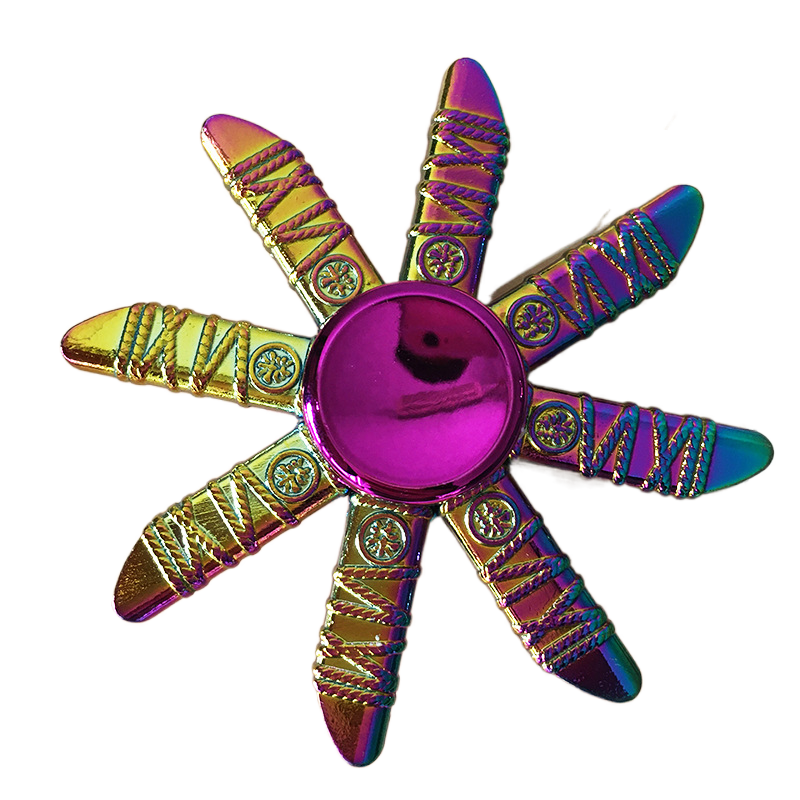 Tactical Rainbow Metal Fidget Spinner - Weapon Style with Smooth Grip