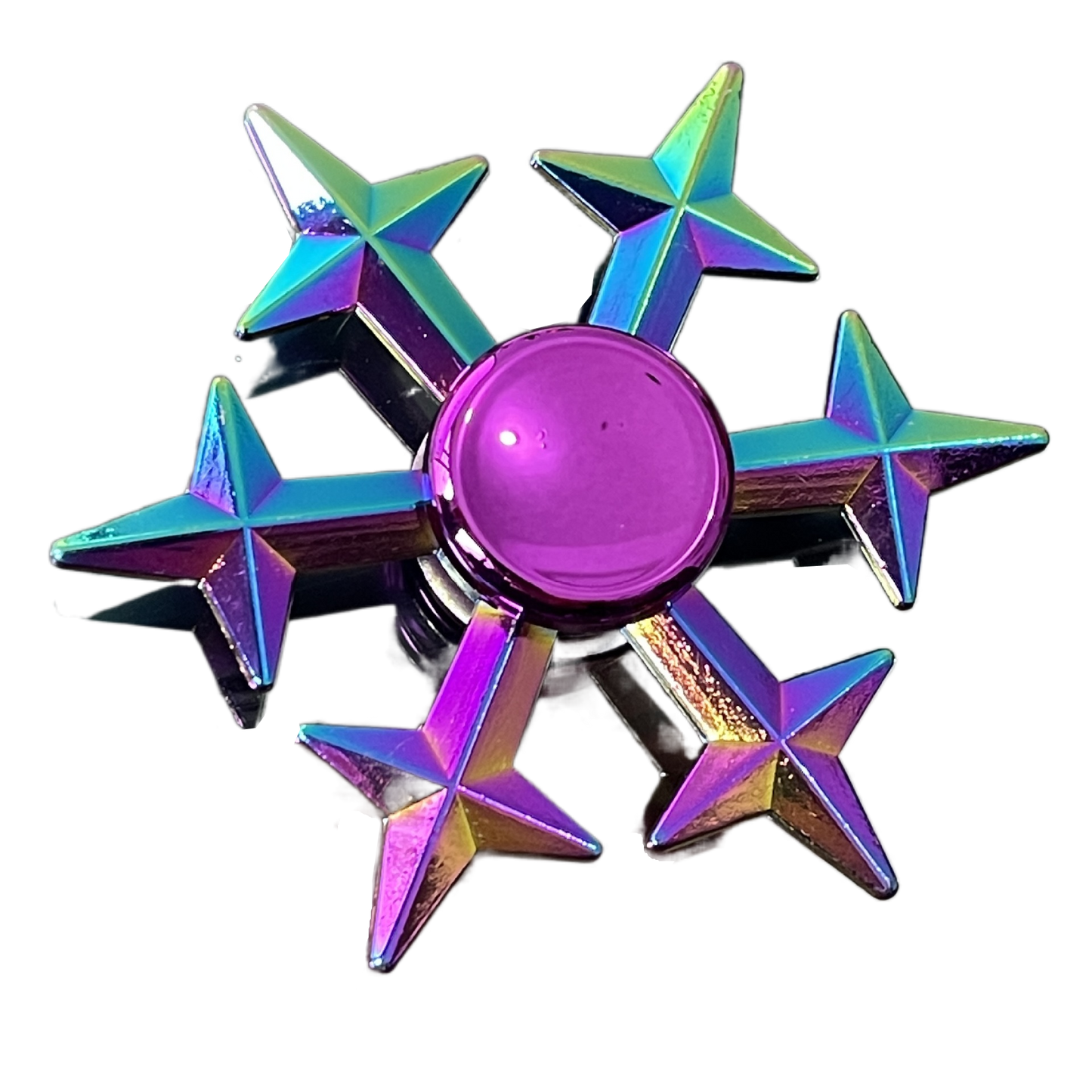 Tactical Rainbow Metal Fidget Spinner - Weapon Style with Smooth Grip