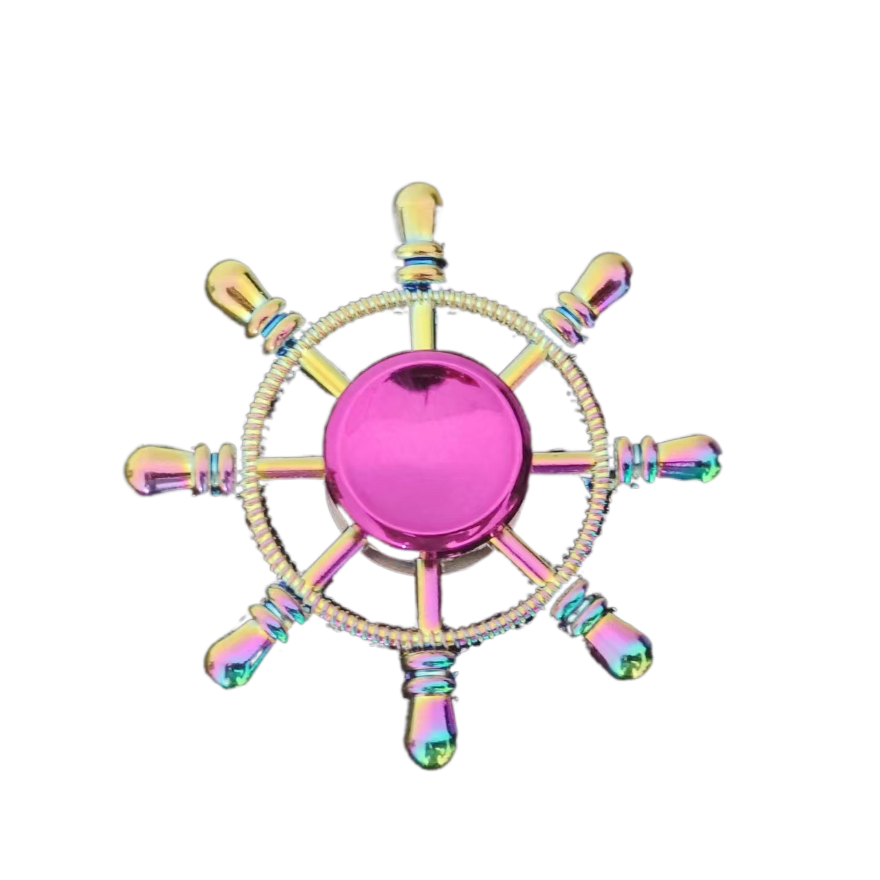 Oceanic Rainbow Fidget Spinner Collection - Metallic Sea Creatures with Smooth Grip Center