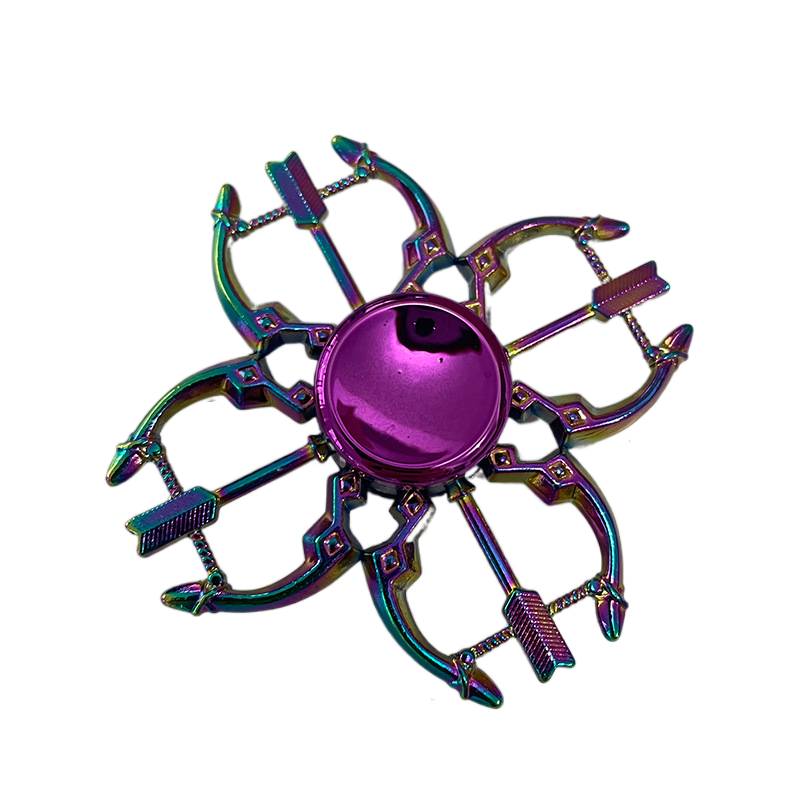 Tactical Rainbow Metal Fidget Spinner - Weapon Style with Smooth Grip