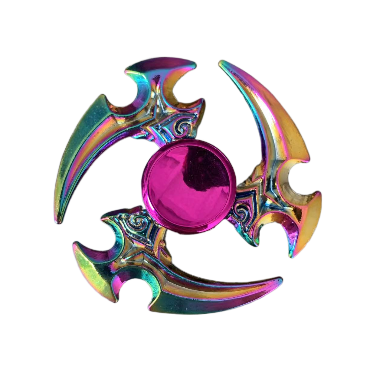 Tactical Rainbow Metal Fidget Spinner - Weapon Style with Smooth Grip