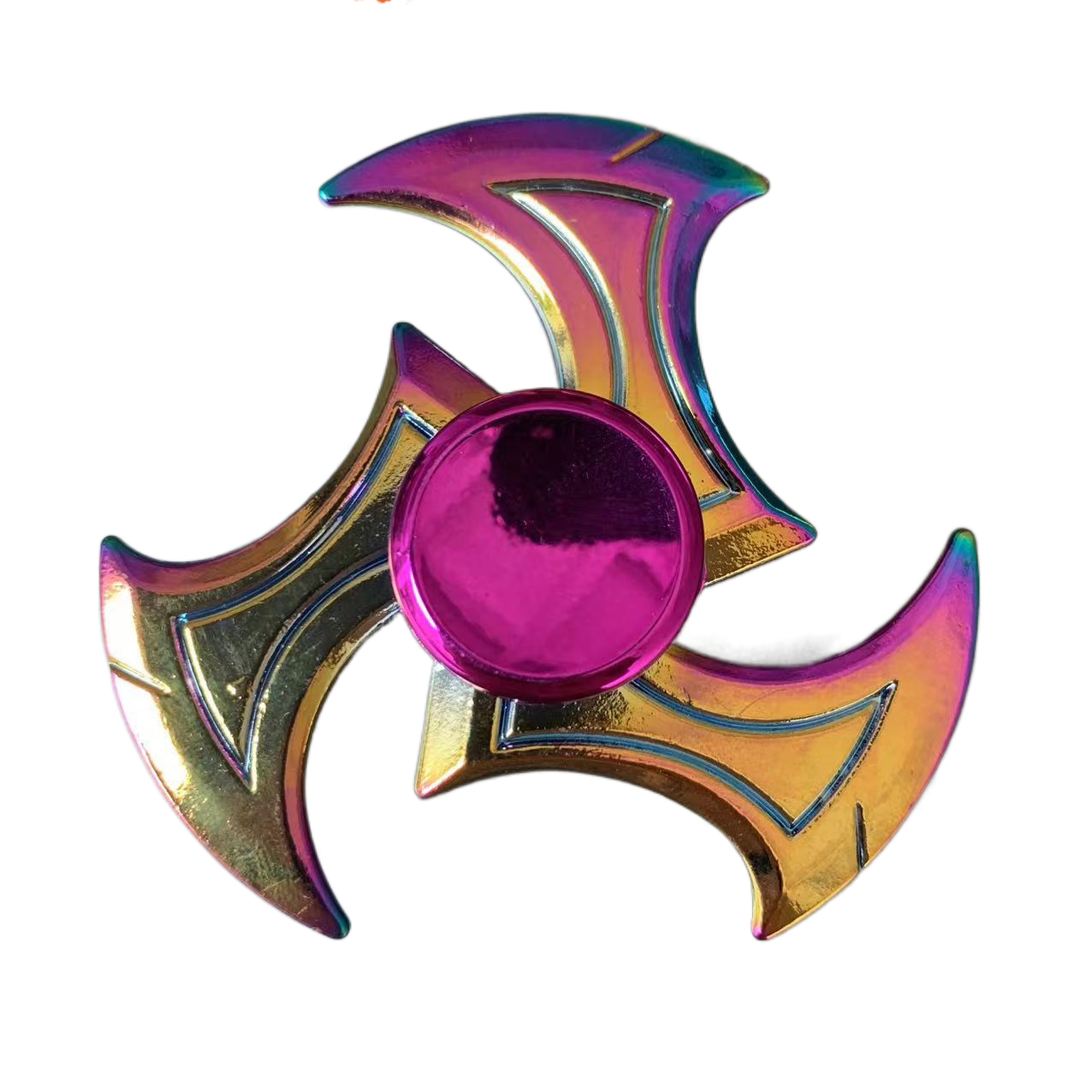 Tactical Rainbow Metal Fidget Spinner - Weapon Style with Smooth Grip