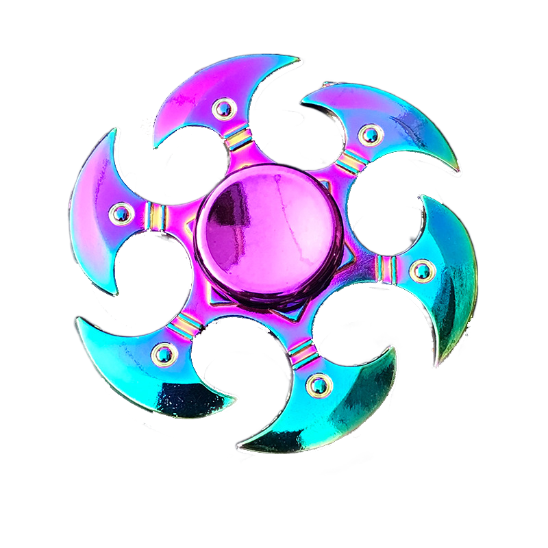 Tactical Rainbow Metal Fidget Spinner - Weapon Style with Smooth Grip