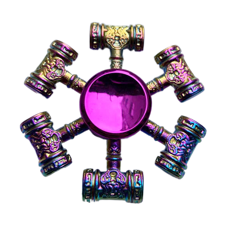 Tactical Rainbow Metal Fidget Spinner - Weapon Style with Smooth Grip