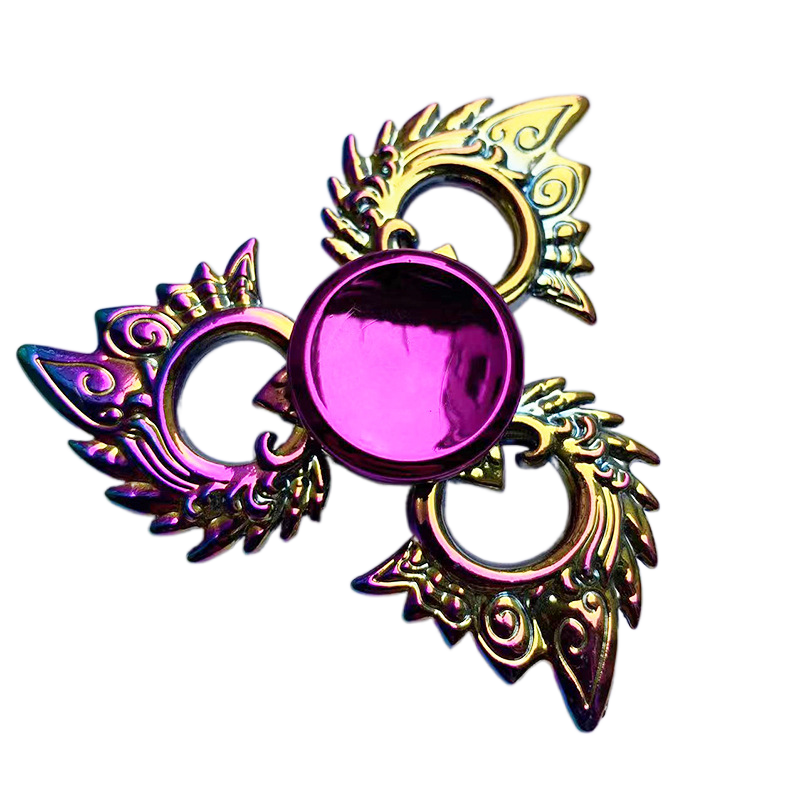 Oceanic Rainbow Fidget Spinner Collection - Metallic Sea Creatures with Smooth Grip Center