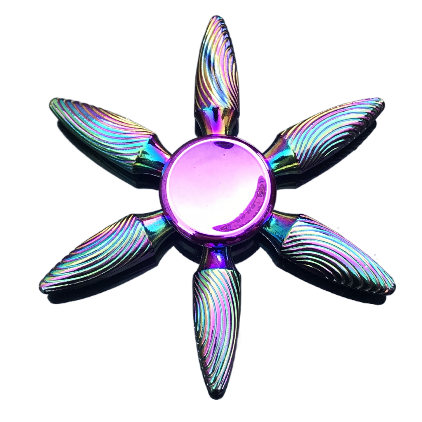 Tactical Rainbow Metal Fidget Spinner - Weapon Style with Smooth Grip