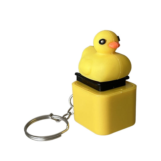 Small Frog and Duck Keychain with Stress-Relieving Button and Toy Pendant Yellow Design USB Chargable 5V